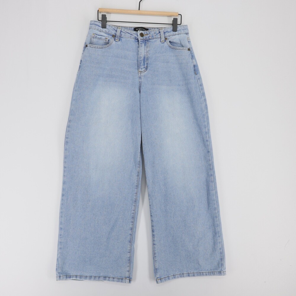 BCBGeneration Jeans Womens 9 29 Blue Wide Leg High Rise Light Wash Stretch